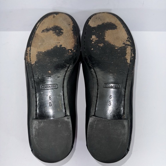 Coach Eileen BlackLeather Slip On Loafers Size 6B - Picture 9 of 15